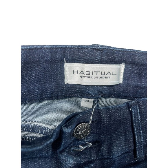 HABITUAL Boot Wide Leg Dark Wash Jeans Size 28 Bohemian 70’s - Picture 14 of 16